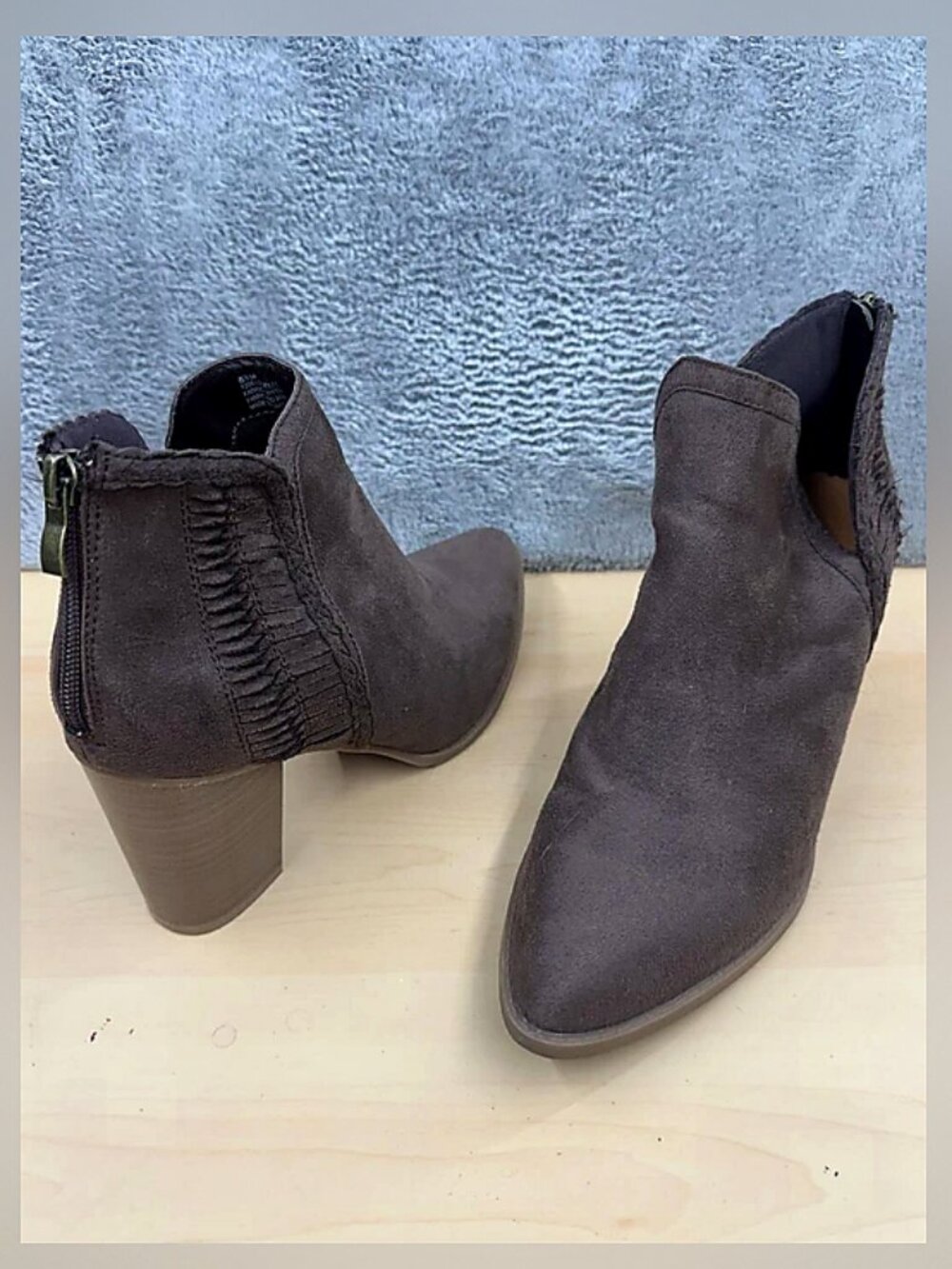 Chic Suede Ankle Boots with Back Zipper